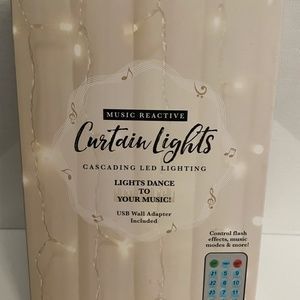 Cascading LED Curtain Lights Dance to Music -NIB